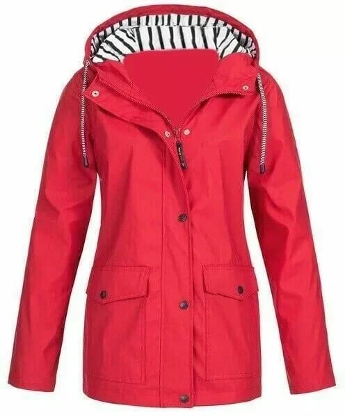 Veste imperméable femme à capuche avec poches pratiques