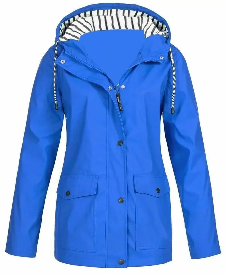 Veste imperméable femme à capuche avec poches pratiques