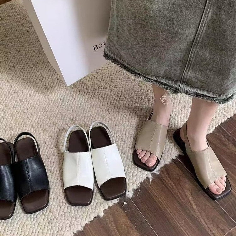 Sandales Femme Ouvertes Élégantes à Talon Bas Confortable
