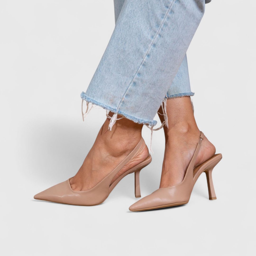 Escarpins Slingback Femme Bout Pointu Talon Fin Daim Élégant