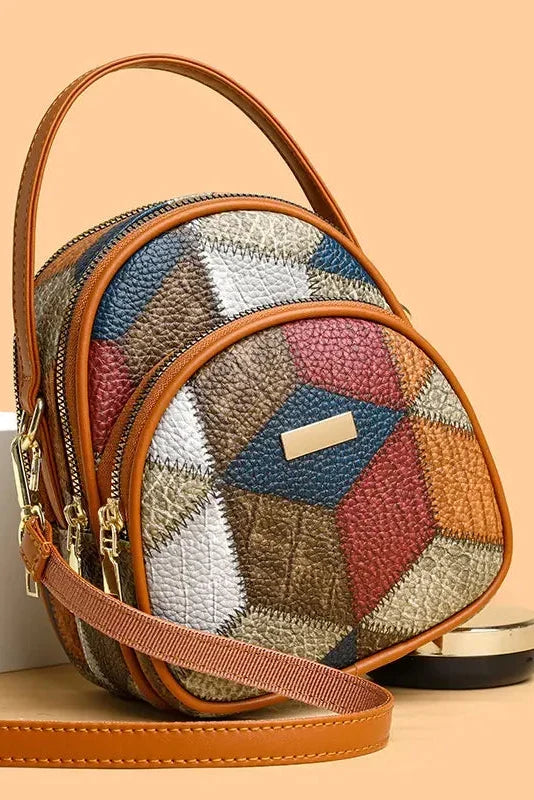 Sac femme patchwork avec bandoulière ajustable