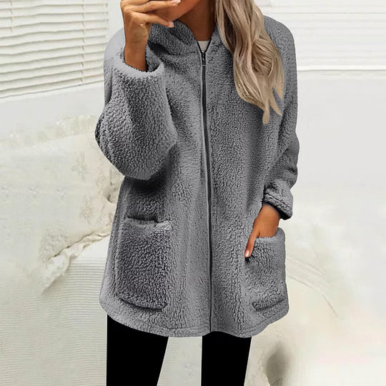 Veste polaire femme zippée à col montant et poches