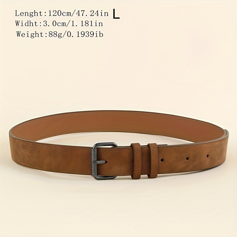 Ceinture mode en cuir PU marron clair pour homme – style rétro