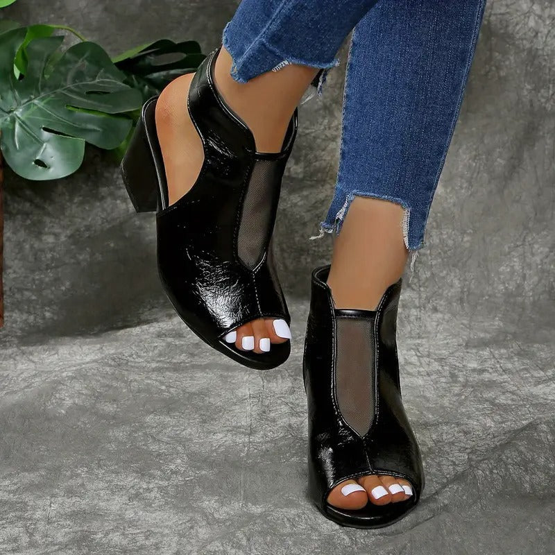 Sandales femme à talon compensé avec bout ouvert