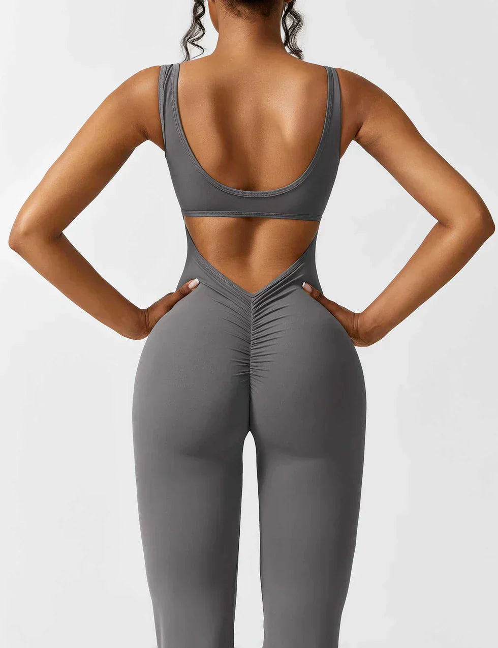 Combinaison flare femme dos ouvert – combinaison sculptante extensible pour sport et loisirs