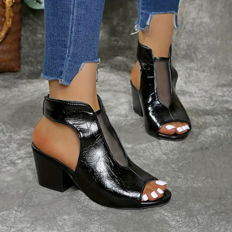 Sandales femme à talon compensé avec bout ouvert