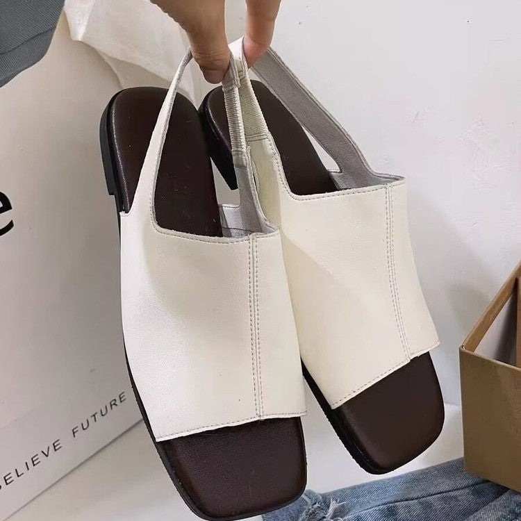 Sandales Femme Ouvertes Élégantes à Talon Bas Confortable