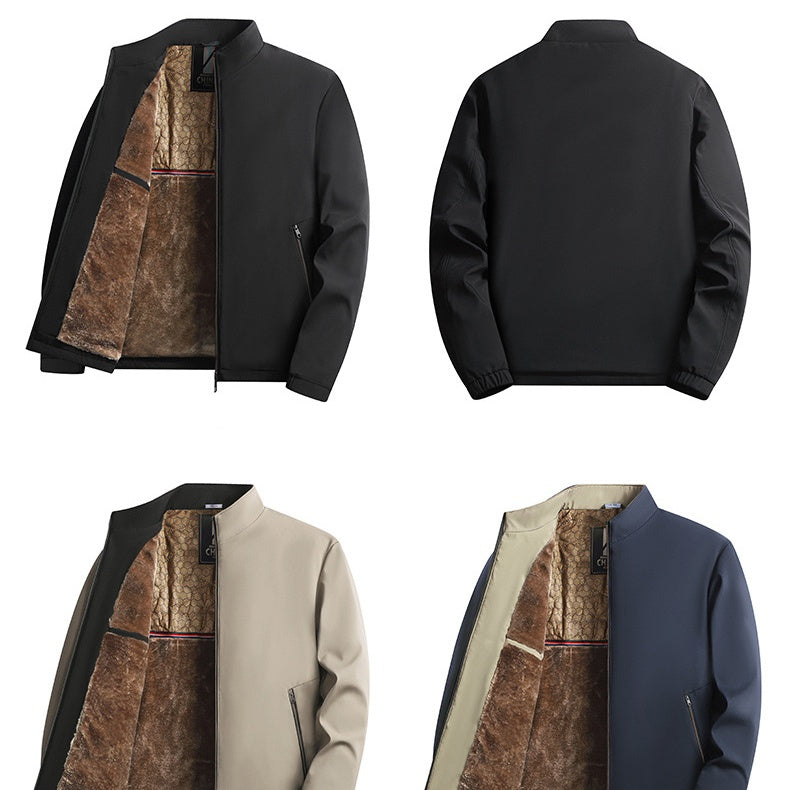 Veste homme chaude zippée à col montant
