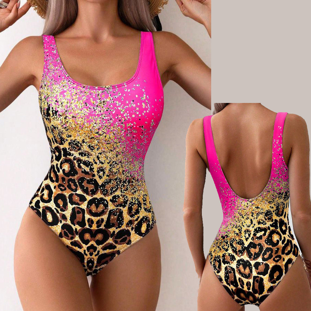 Maillot de Bain Femme Une Pièce Effet Sculptant Imprimé 3D Moderne Élégant