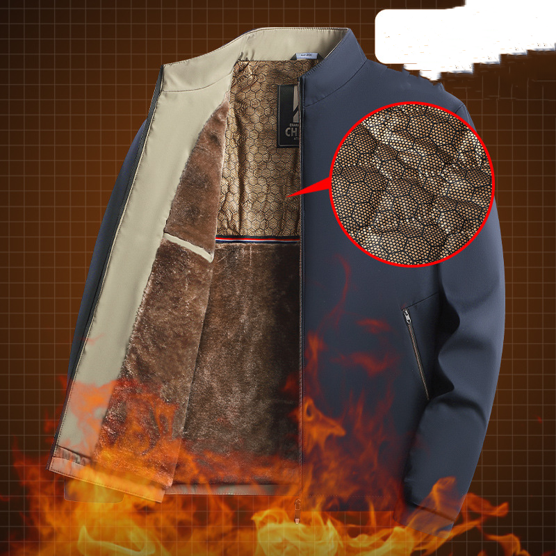 Veste homme chaude zippée à col montant