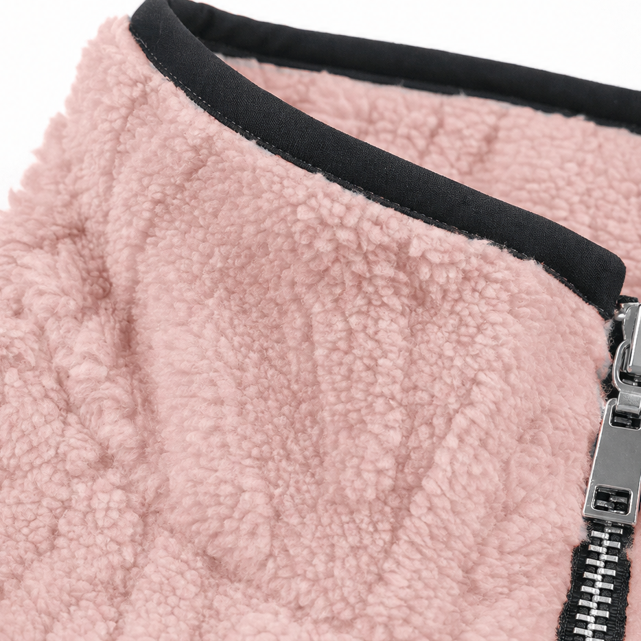 Pull polaire femme demi-zip avec poche kangourou