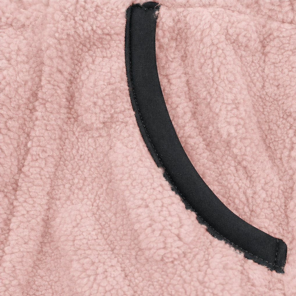 Pull polaire femme demi-zip avec poche kangourou
