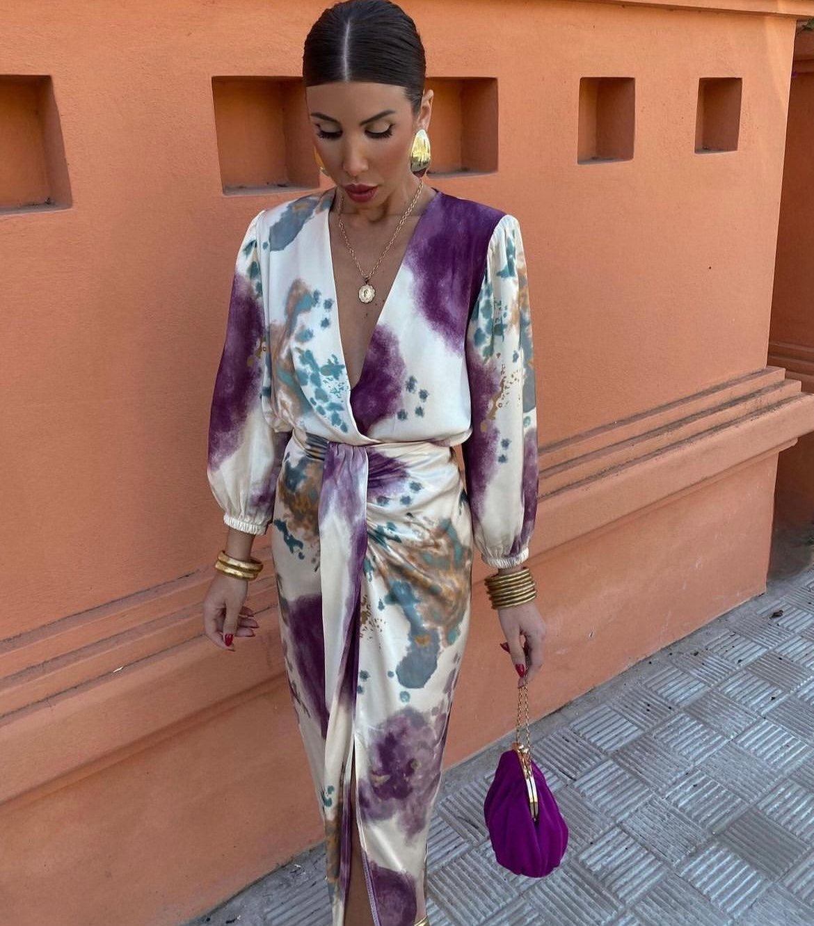 Robe Élégante Décolleté En V Coupe Fluide Femme