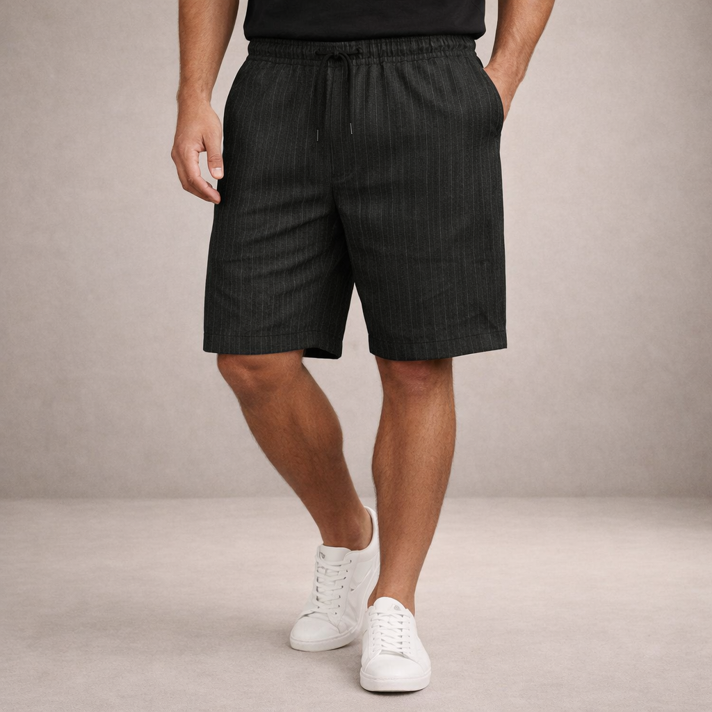 Short homme d’été en lin mélangé avec taille à cordon