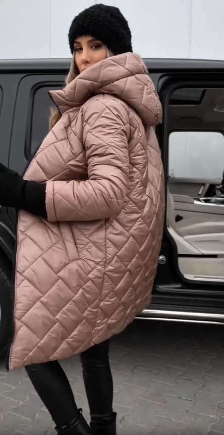 Cyranella™ - Veste Longue Matelassée Femme avec Capuche