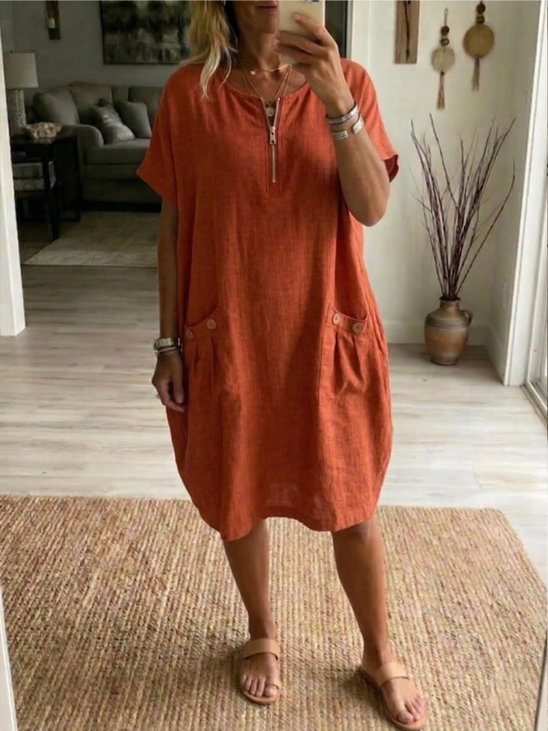 Robe Femme Décontractée Tessa avec Fermeture Éclair Coupe Confortable