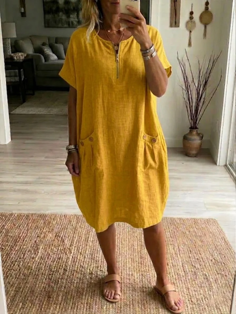 Robe Femme Décontractée Tessa avec Fermeture Éclair Coupe Confortable