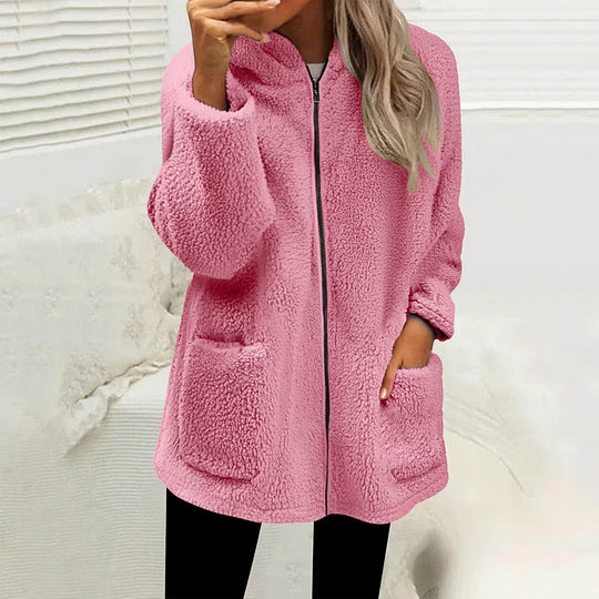 Veste polaire femme zippée à col montant et poches