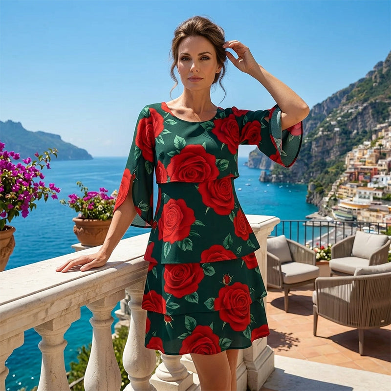 Robe Femme Fluide Motif Floral Élégant Été