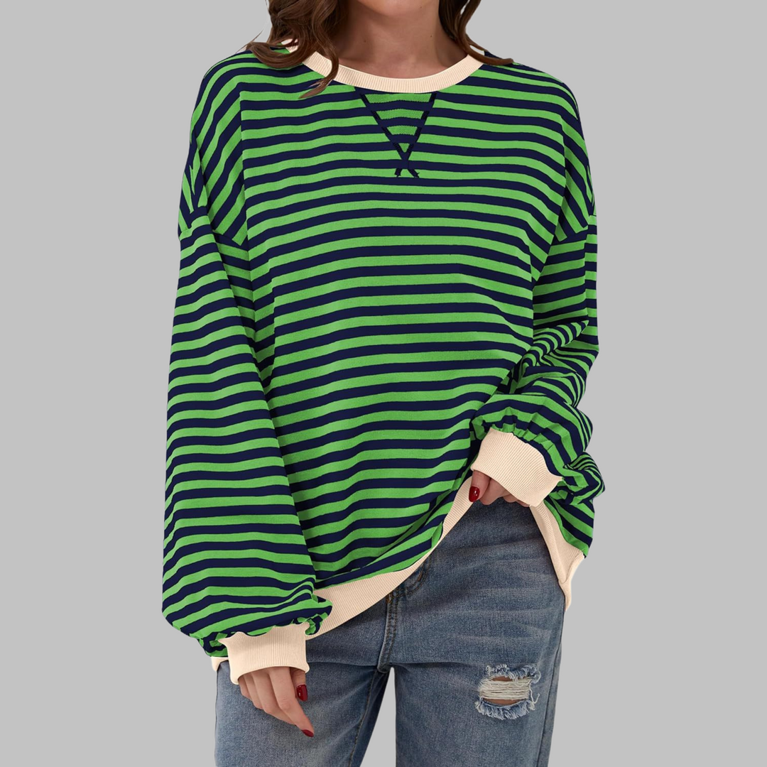 Pull Femme Oversized Rayé Style Décontracté Confortable