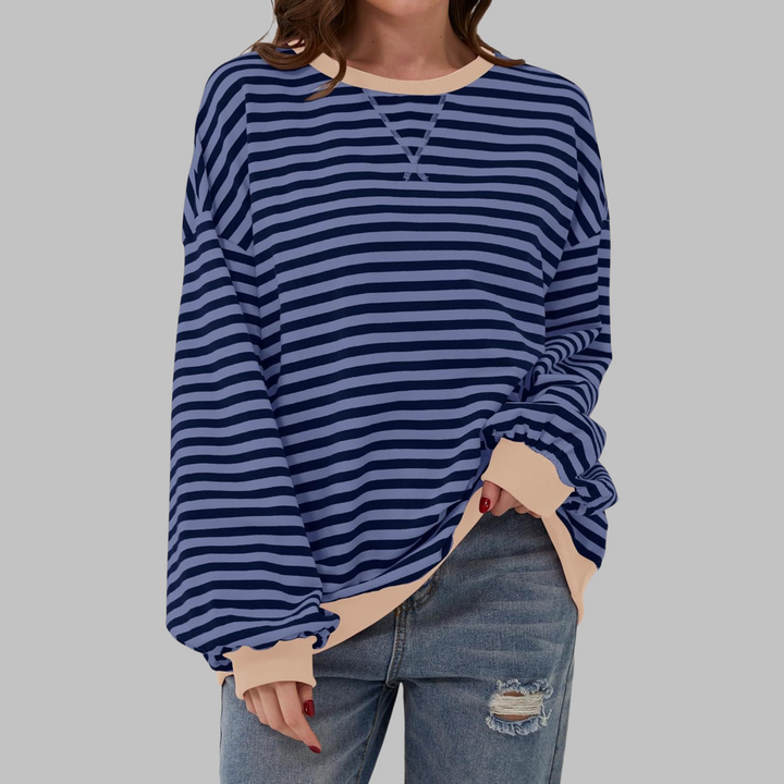 Pull Femme Oversized Rayé Style Décontracté Confortable