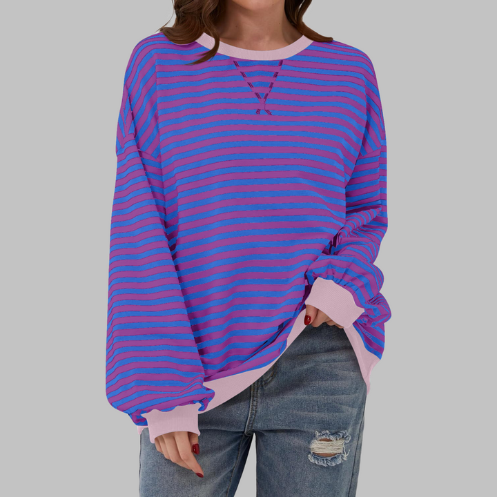 Pull Femme Oversized Rayé Style Décontracté Confortable