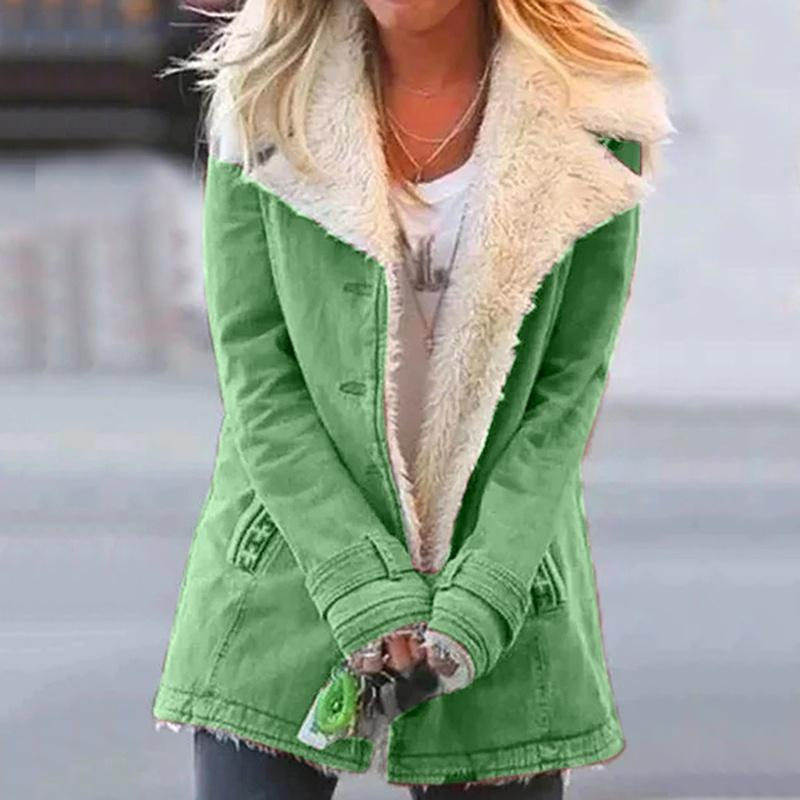Veste d’hiver femme doublée fausse fourrure – Élégante et chaude