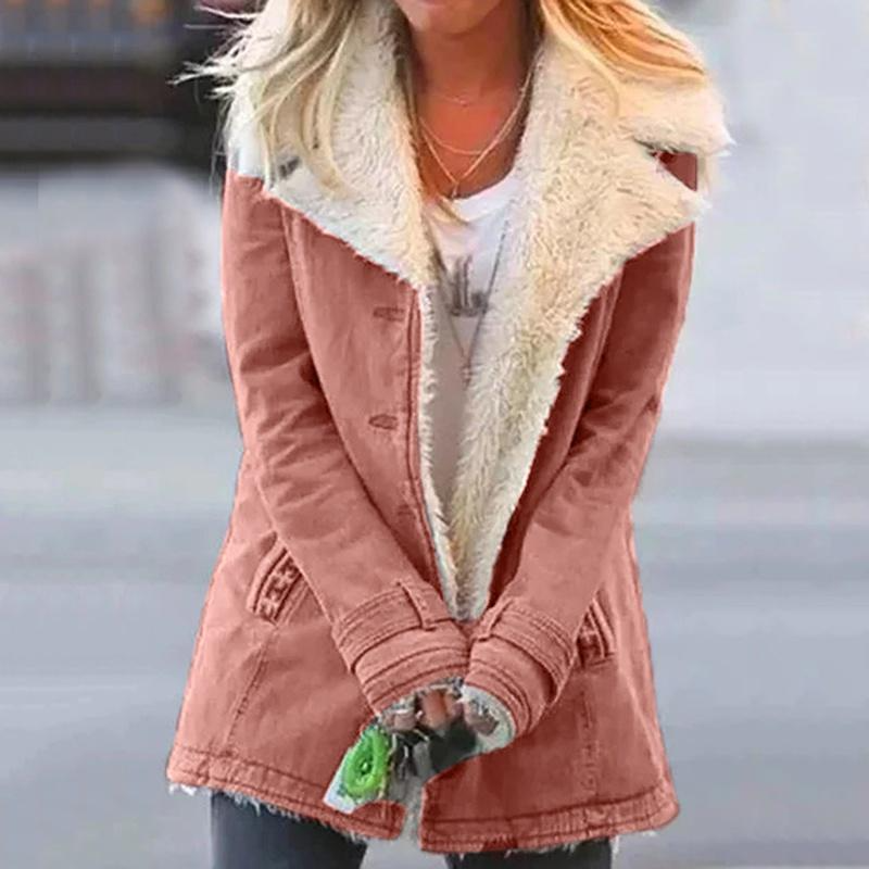 Veste d’hiver femme doublée fausse fourrure – Élégante et chaude