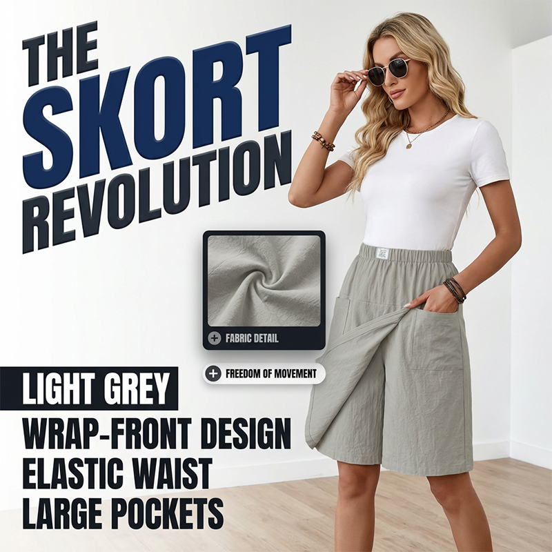 Jupe Short Femme Taille Élastique Coupe Asymétrique Été