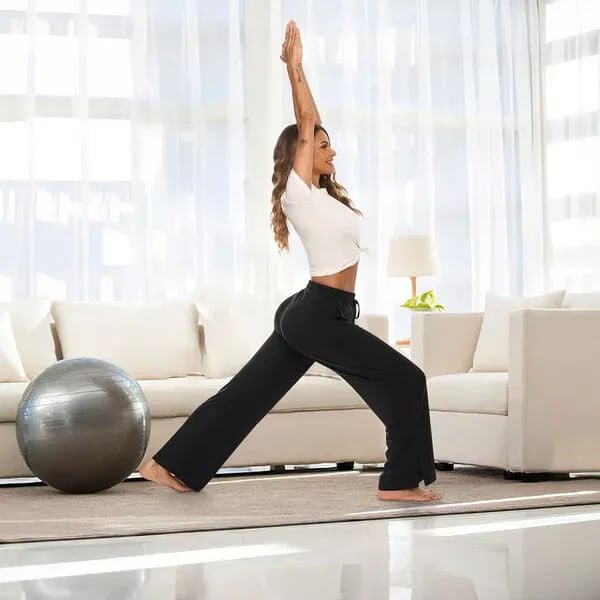 Pantalon de yoga femme fluide – pantalon large confortable pour sport et détente