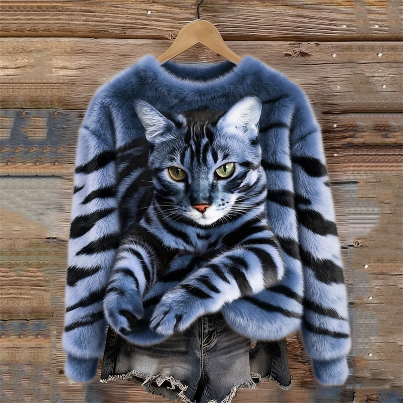 Sweat peluche à motif animal pour femme confortable et original