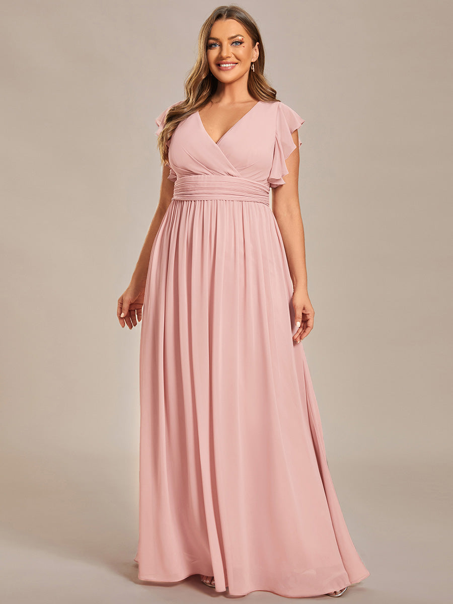 Robe Demoiselle d’Honneur Longue en Mousseline Dos Ouvert Élégant