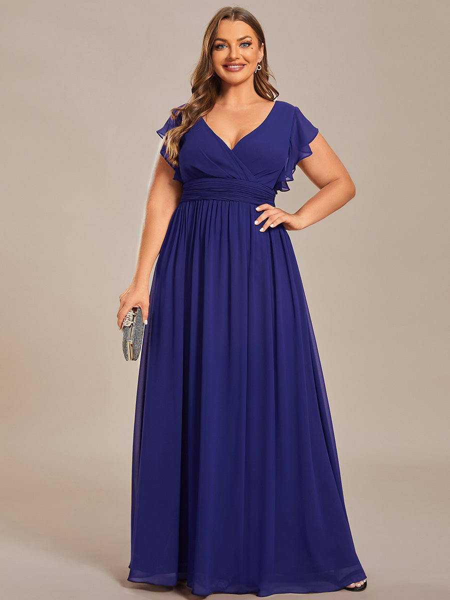 Robe Demoiselle d’Honneur Longue en Mousseline Dos Ouvert Élégant