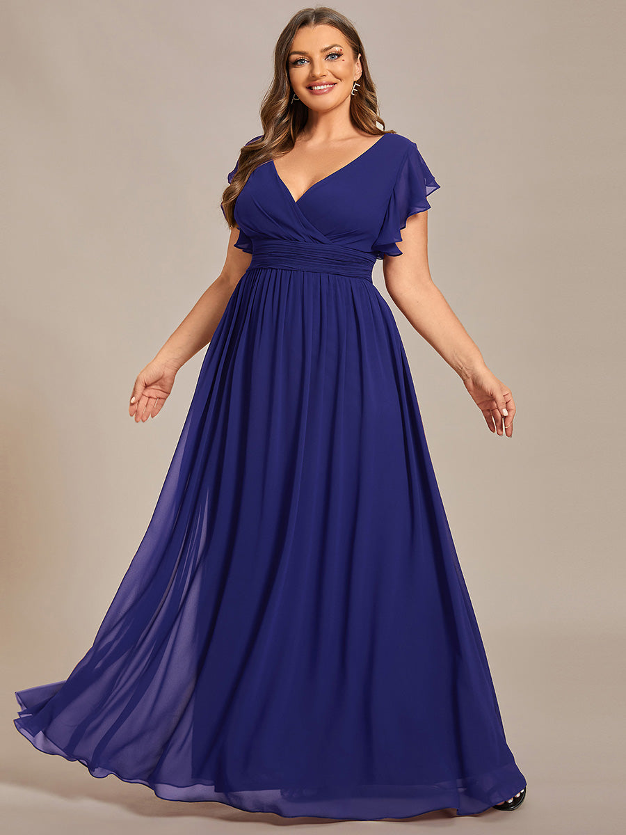 Robe Demoiselle d’Honneur Longue en Mousseline Dos Ouvert Élégant