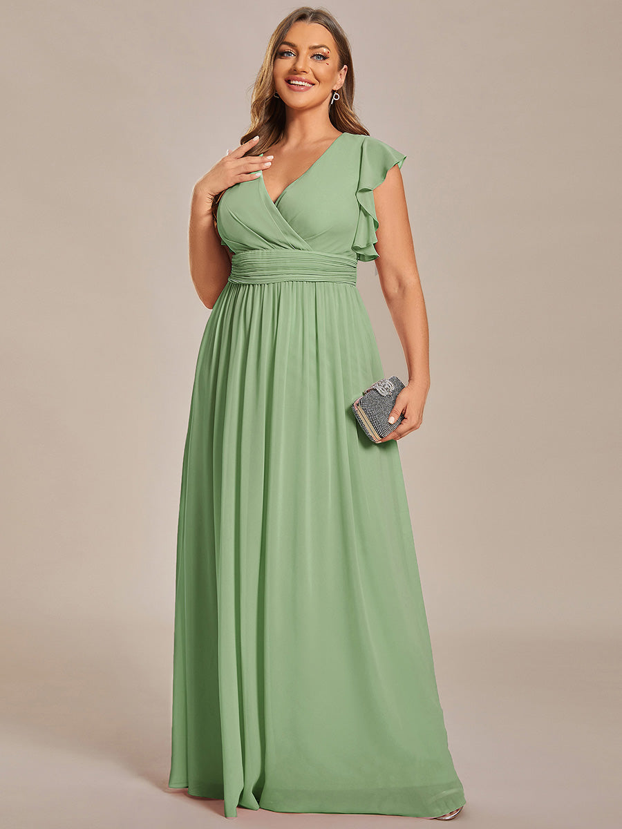 Robe Demoiselle d’Honneur Longue en Mousseline Dos Ouvert Élégant