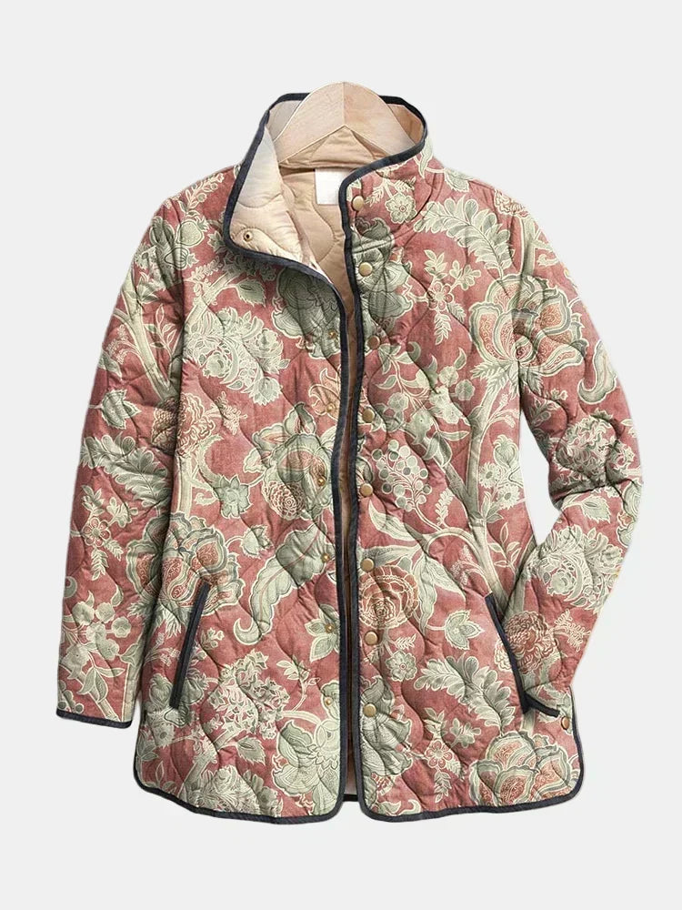 Veste femme matelassée à imprimé floral mi-saison