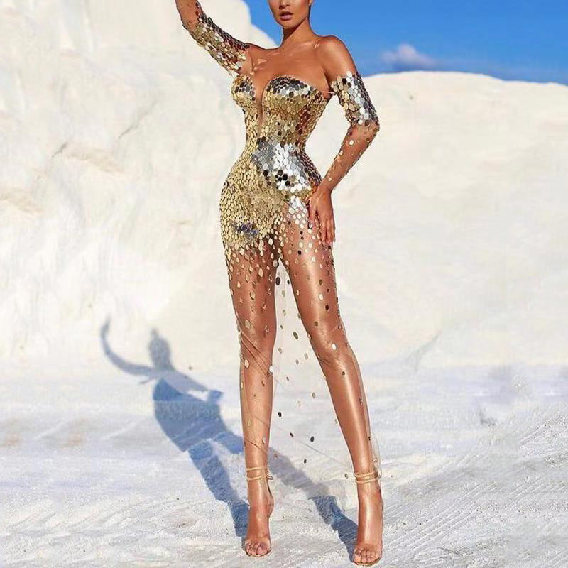 Robe de Soirée Femme Scintillante Élégance Glamour