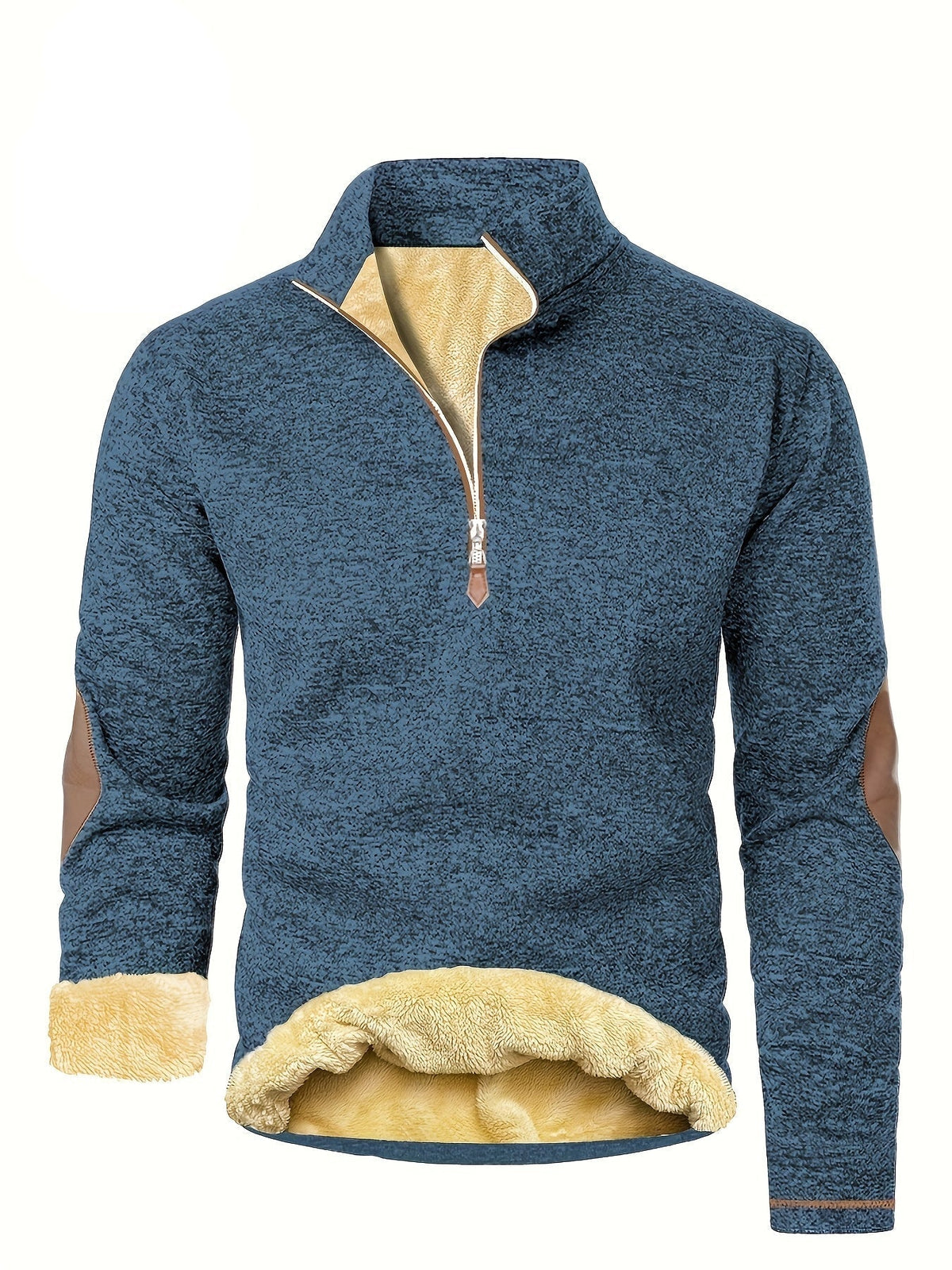 Pull polaire homme à col montant zippé et doublure chaude