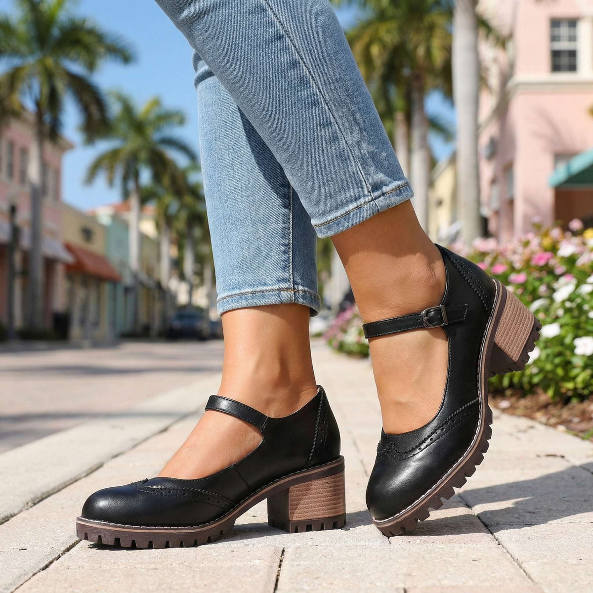 Chaussures Mary Jane femme à talon confortable