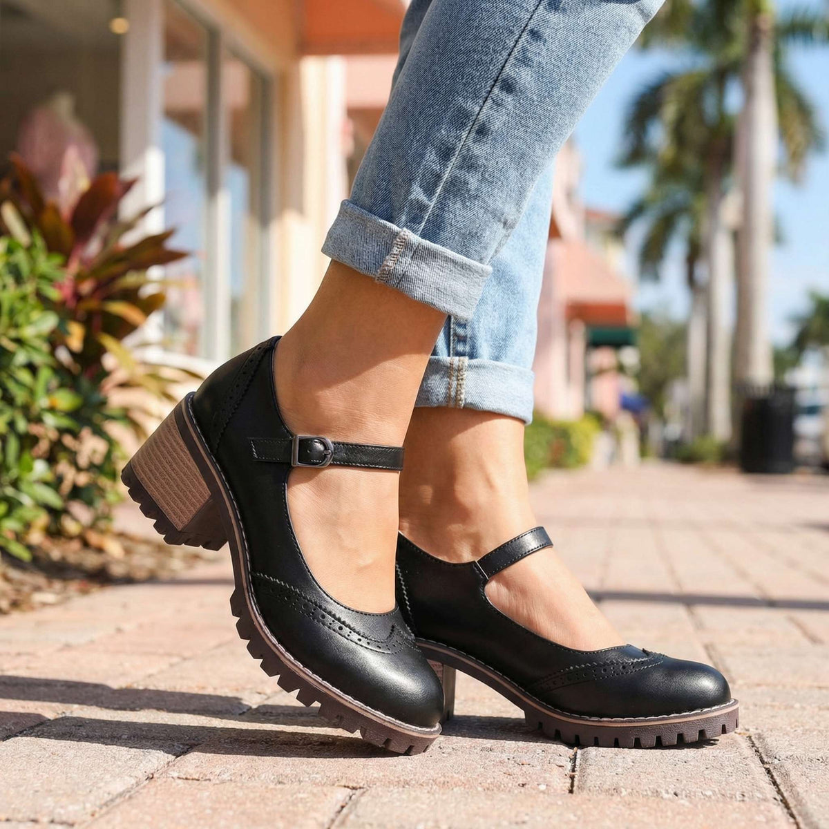Chaussures Mary Jane femme à talon confortable