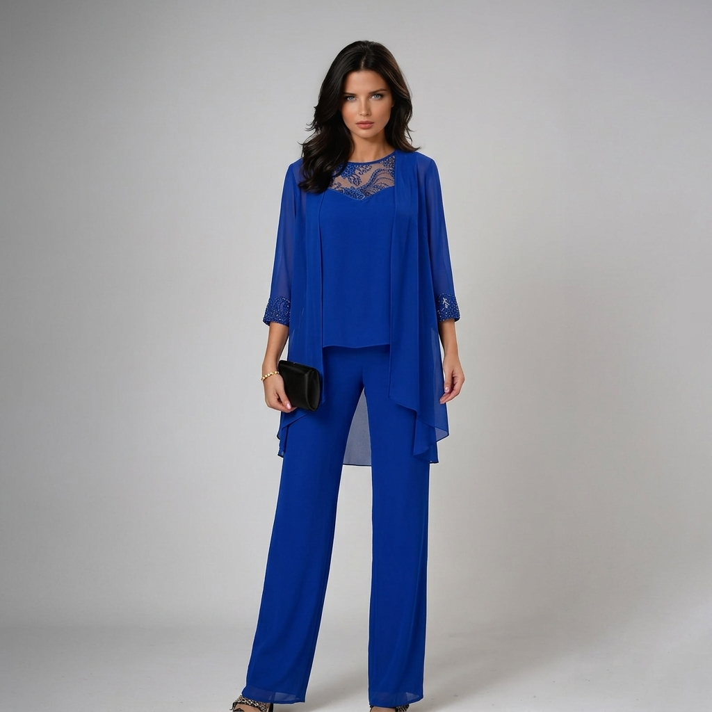 Ensemble Pantalon Trois Pièces Élégant pour Femmes