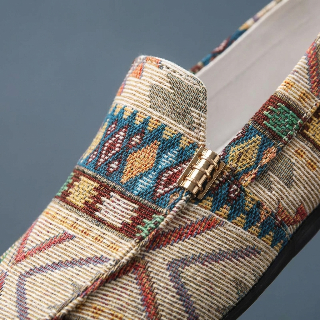 Mocassins homme confort à motif ethnique