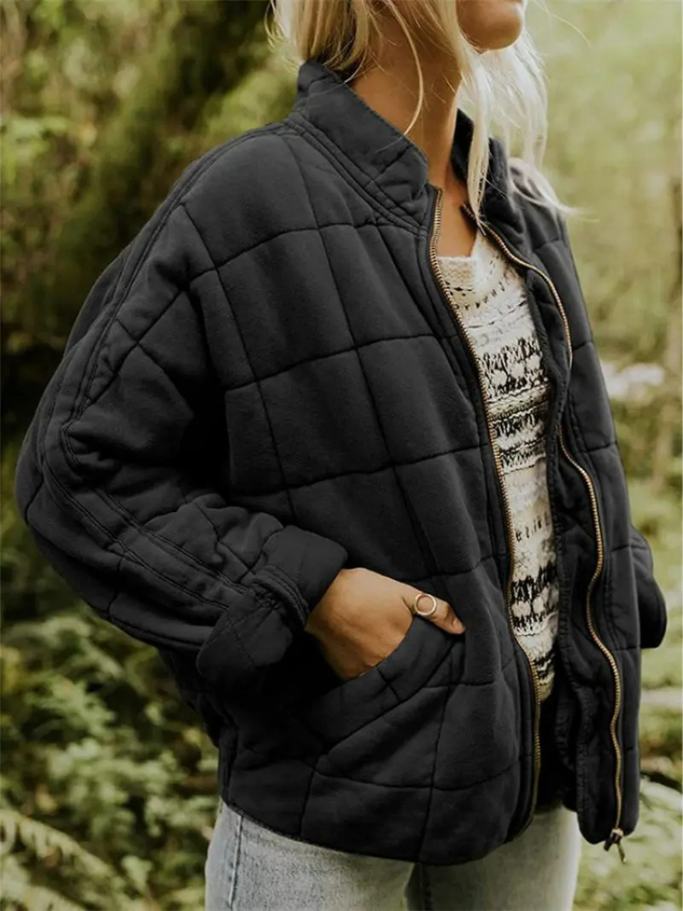 Veste matelassée femme zippée avec poches pratiques et coupe décontractée