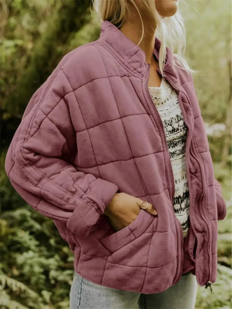 Veste matelassée femme zippée avec poches pratiques et coupe décontractée