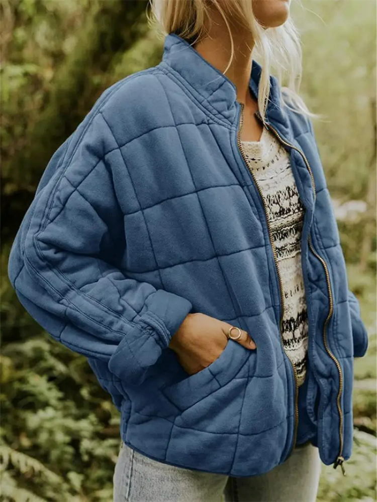Veste matelassée femme zippée avec poches pratiques et coupe décontractée