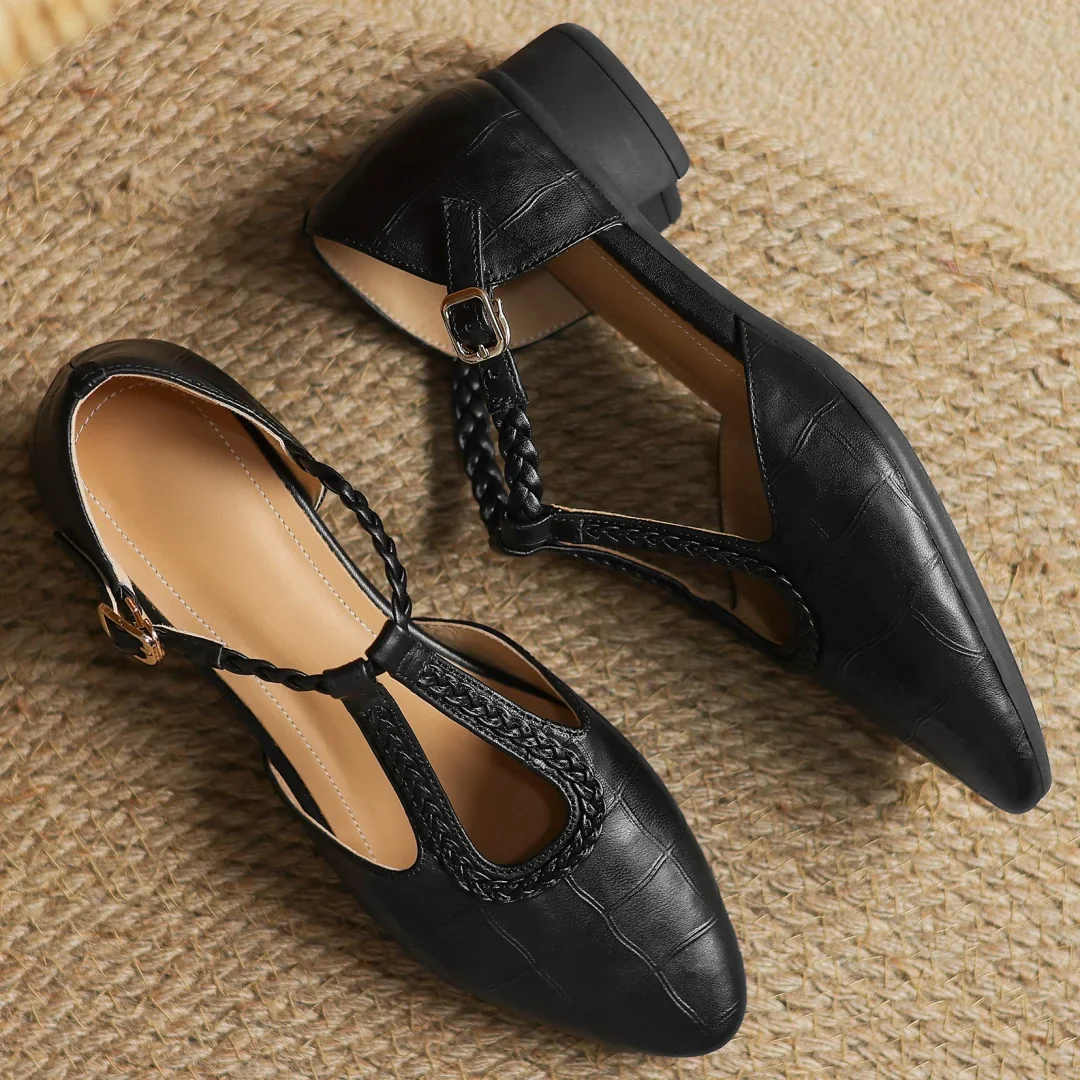 Chaussures Mary Jane femme à bride tressée et finition élégante