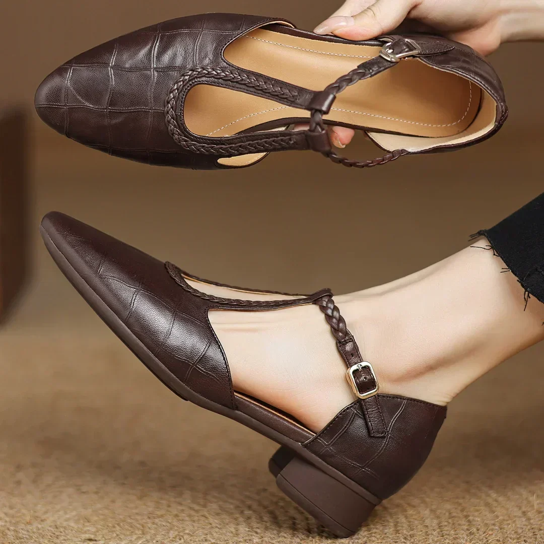 Chaussures Mary Jane femme à bride tressée et finition élégante