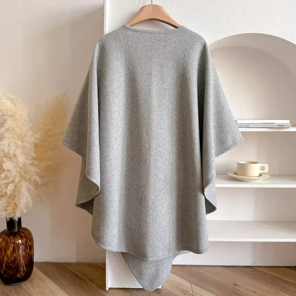 Écharpe poncho femme en laine douce – accessoire élégant, chaud et polyvalent toutes saisons