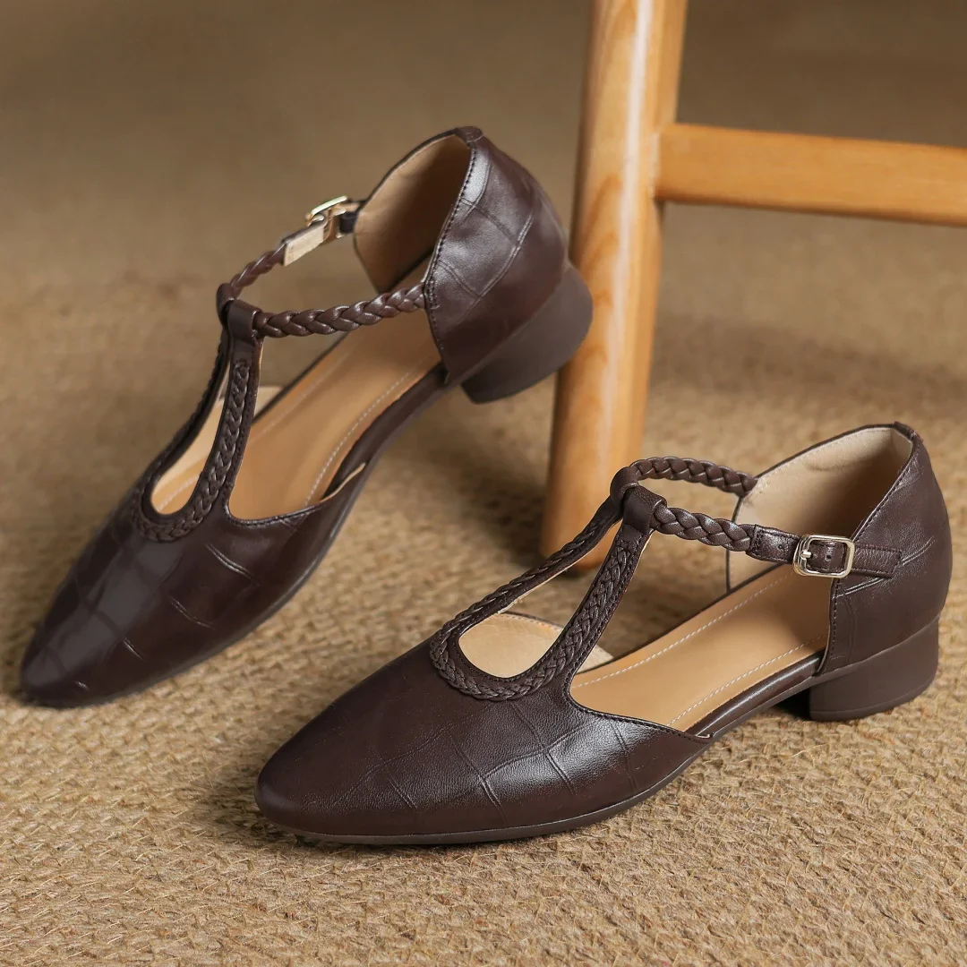 Chaussures Mary Jane femme à bride tressée et finition élégante