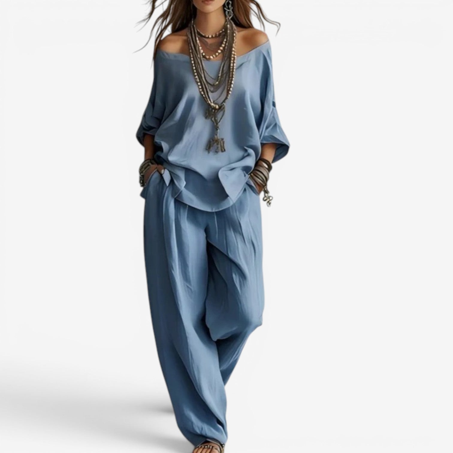 Ensemble Bohème Femme Fluide et Chic Décontracté